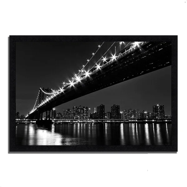 Tangletown Fine Art 41x22 x 60x22 Manhattan Bridge by Katherine Gendreau Framed Painting Print