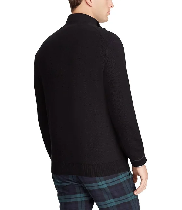Polo Ralph Lauren Men's Cotton Quarter-Zip Sweater - Polo Black