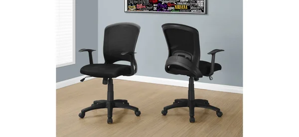 Monarch Specialties Mesh Mid-Back/Multi-Position Office Chair, Black