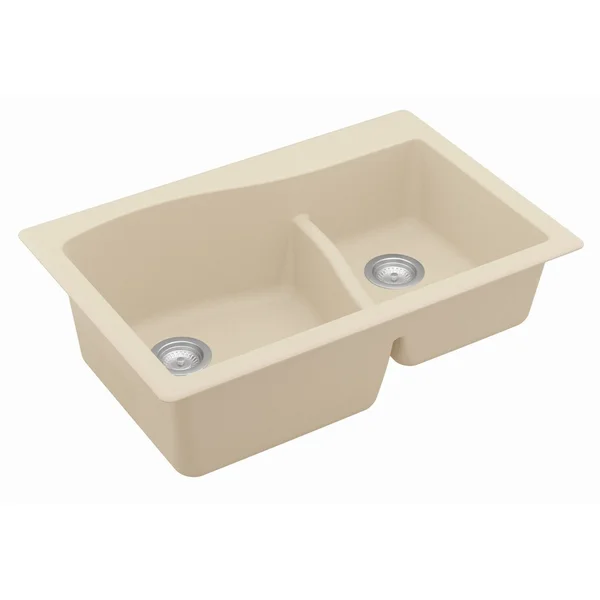 Karran Top Mount Double Bowl Quartz Sink - Black