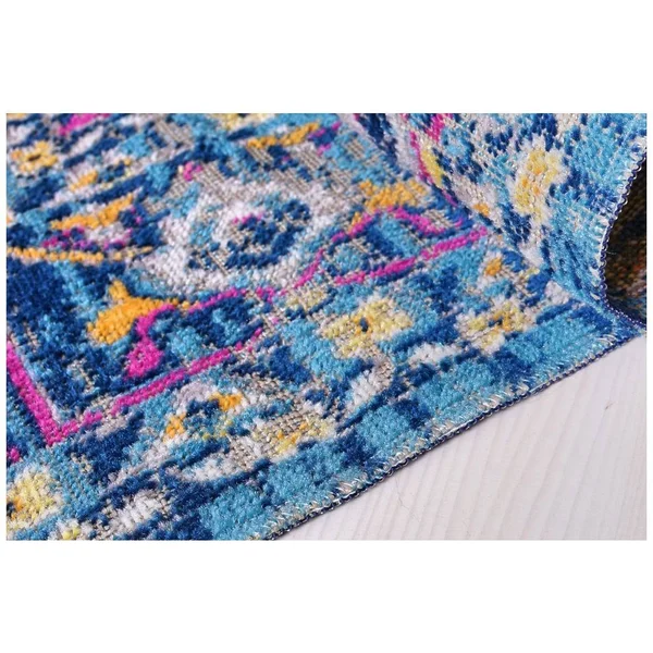 Ladole Rugs Timeless Collection Rowen Beautiful Blue Traditional Indoor Outdoor Area Rug Carpet, 7x10 (6'5 inch x 9'5 inch, 200