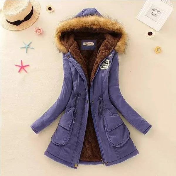 2018 Women Winter Thicken Warm Coat Female Autumn Hooded Cotton Fur Plus Size Basic Jacket Outerwear Slim Long Ladies Chaqueta L