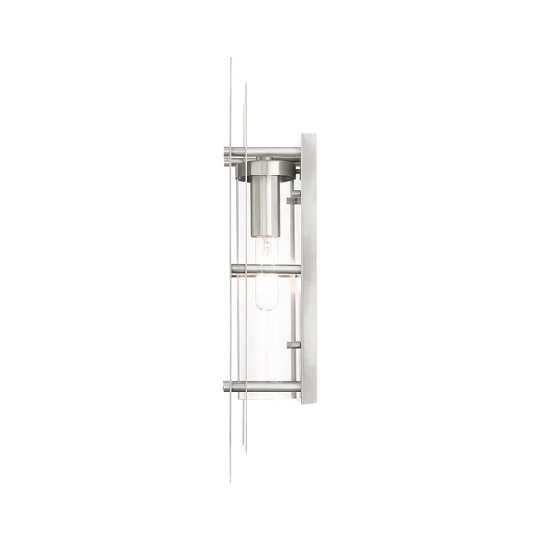 Livex Lighting Utrecht 1 Light Brushed Nickel Outdoor Wall Lantern, 21773-91
