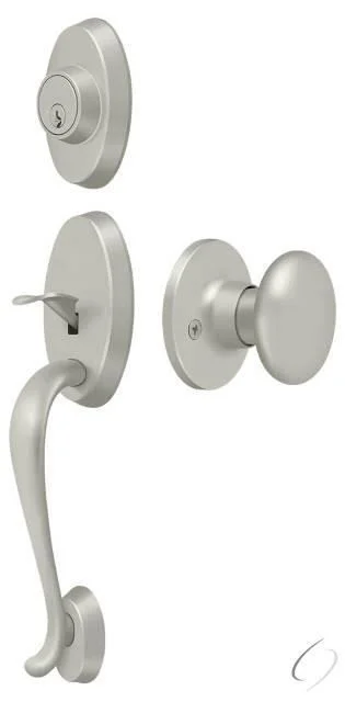 Deltana PRRHRKU15 Riversdale Handleset with Round Knob Entry - Brushed Nickel