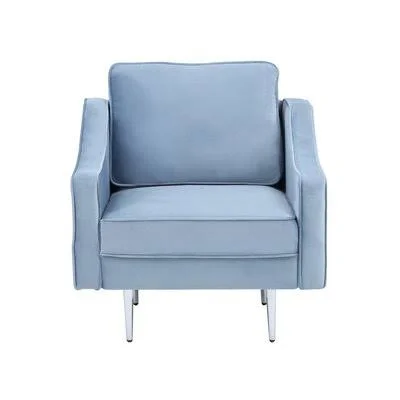 Allaura 30x22 Wide Velvet Armchair Orren Ellis Fabric: Light Blue Velvet