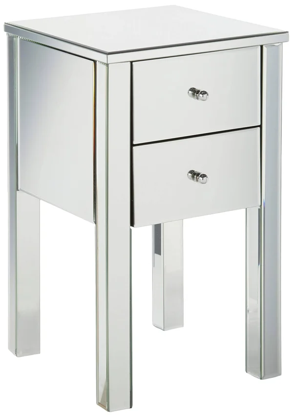 Seranade Mirror Finished 2 Drawer Side Table
