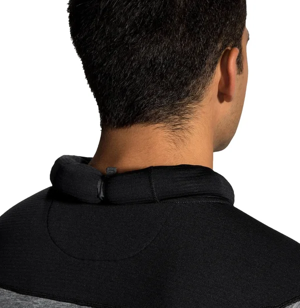 Brooks Men's Notch Thermal Hoodie Heather Asphalt-Black - LG