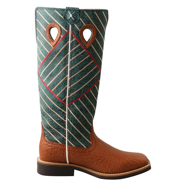 Twisted x Youth Buckaroo Boot - Cognac Bull Hide & Dark Green