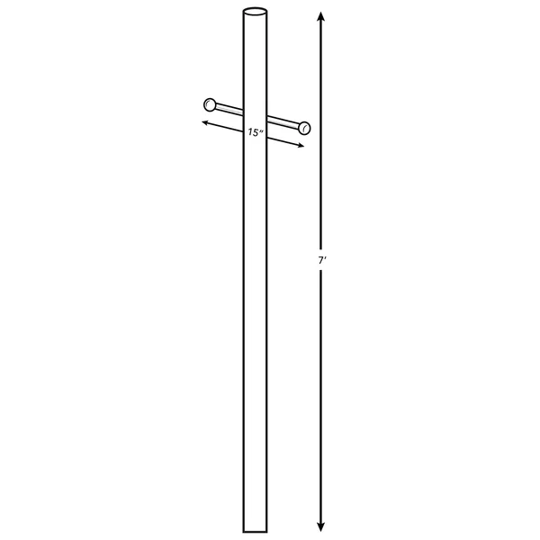 7-ft Black Textured Direct Burial Post w/Cross Arm