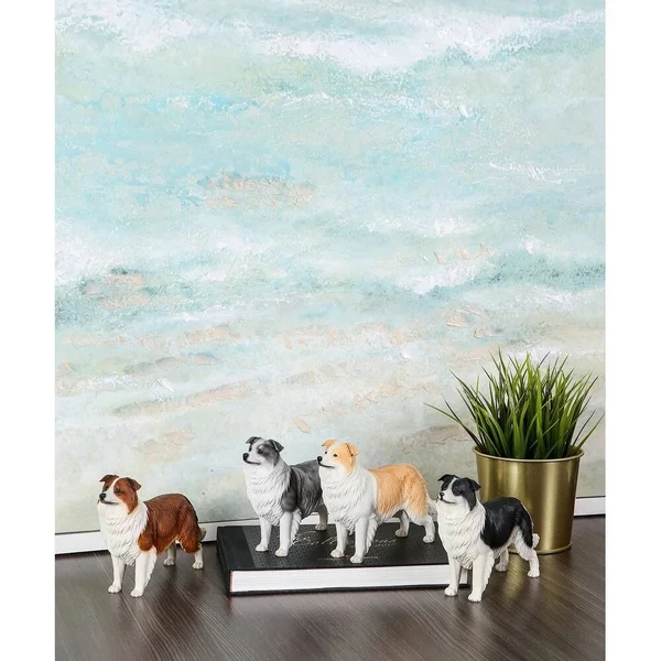 Petorama Handmade Border Collie Resin Statue 1-6 in Beige