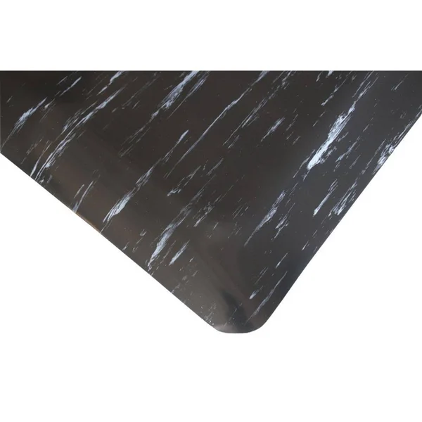 Rhino Anti-Fatigue Mats Marbleized Tile Top Anti-Fatigue Mat 2 ft. x 10 ft. x 7/8 in. Black/White Commercial Mat - Black & Wh
