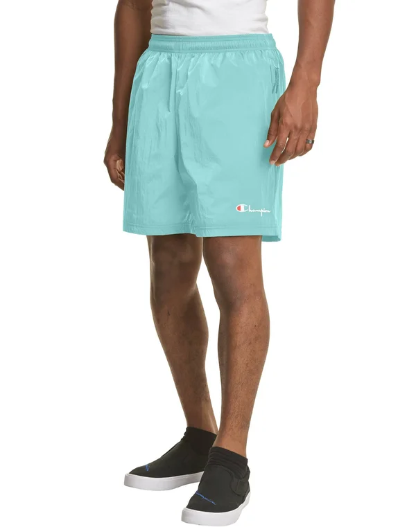 Champion Men's Athletics 7x22 Nylon Warm-Up Shorts Softened Green XL