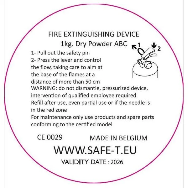 Safe-T Design Fire Extinguisher - Cobra - White SL2002