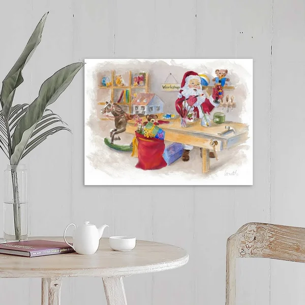 Santa's Workshop - Canvas Wall Art, 24x18, Great Big Canvas