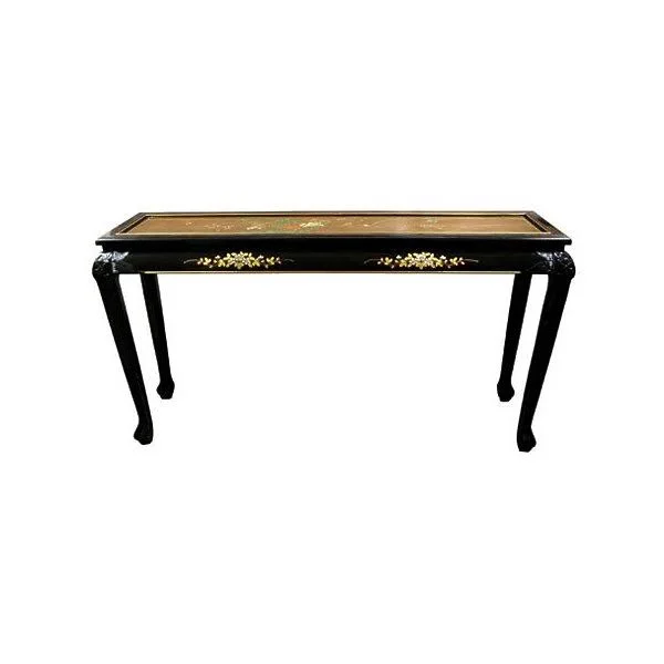 Oriental Furniture Claw Foot Gold Leaf Console Table