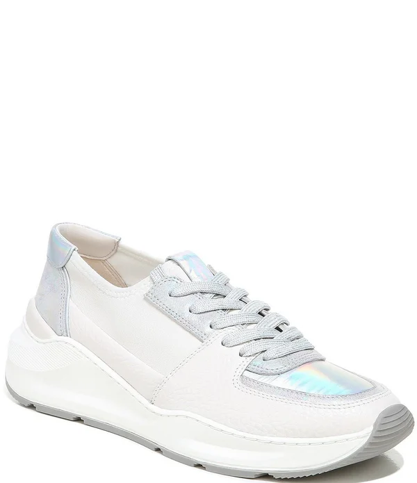 27 Edit Bev Sneaker Shoes, Satin Pearl Leather, 12.0M, Lace-Up Style, Round Toe, Rubber Outsole