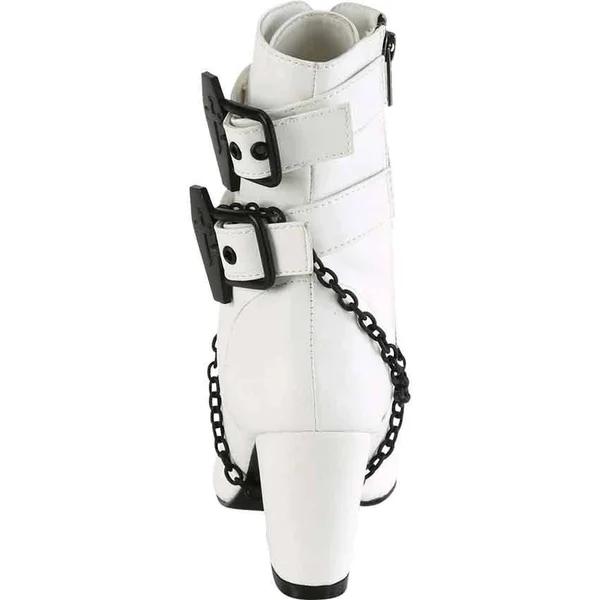 Demonia - Womens VIVIKA-128 Boots White Vegan, Size-7