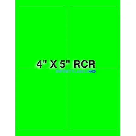 Infinity Labels Fluorescent Green Paper [300 sheets] 4 x 5 Laser Sheets. 4 Labels per Sheet