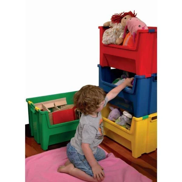 Redmon USA Pack &n& Stack Green Yellow Red 50Ltr 3-Piece Organizer Set