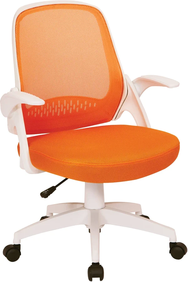 Ave Six Jackson Modern Desk Chair - Orange/White