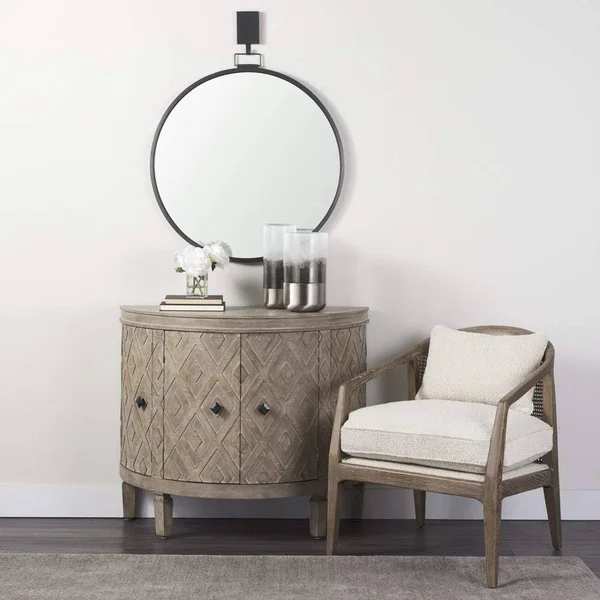 Mercana 69306 Grimm Wall Mirror in Gun Metal Grey, Contemporary & Modern, Bellacor