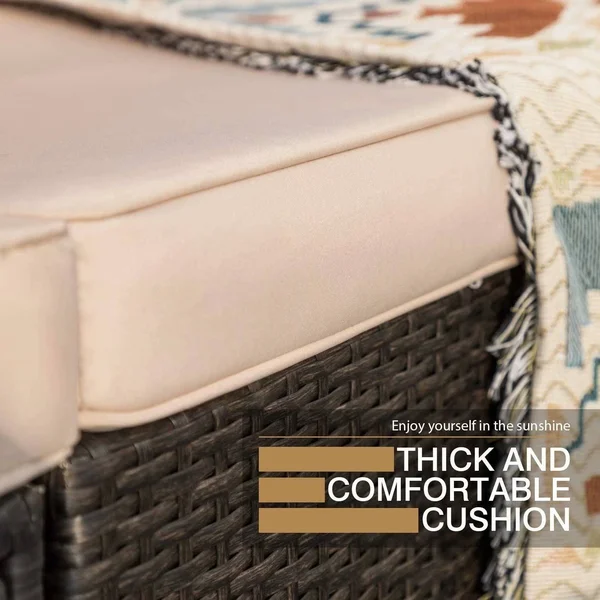 Homall 6 Pieces Patio Furniture Sets Outdoor Sectional Sofa All Weather PE Rattan Patio Conversation Set Manual Wicker Couch - B