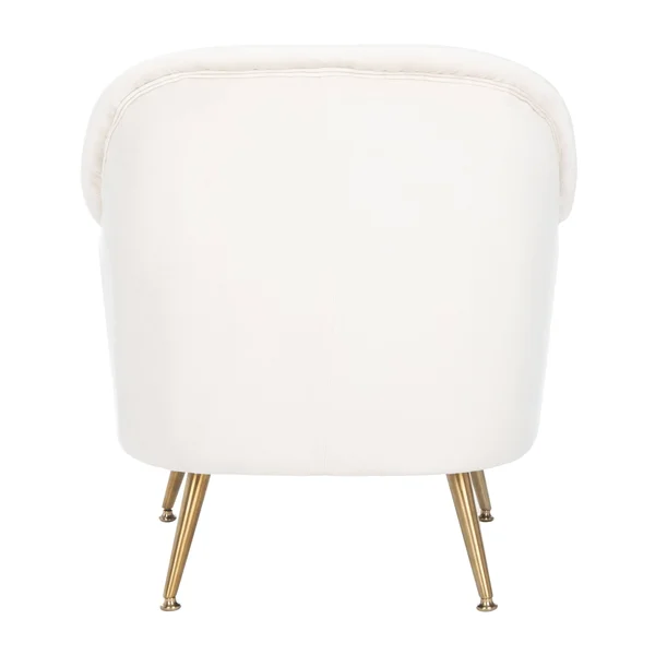 Safavieh Brienne Mid-Century Arm Chair - Ivory/Brass