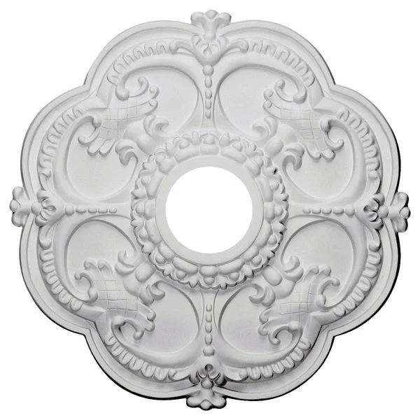 18x22OD x 3 1/2x22ID x 1 1/2x22P Rotherham Ceiling Medallion (Fits Canopies Up to 3 1/2x22) - Hand-Painted Ultra Pure White Crack