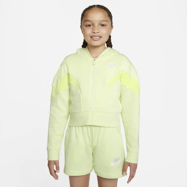 Nike Big Girls& Air Full-Zip Hoodie, Yellow, Size: Large