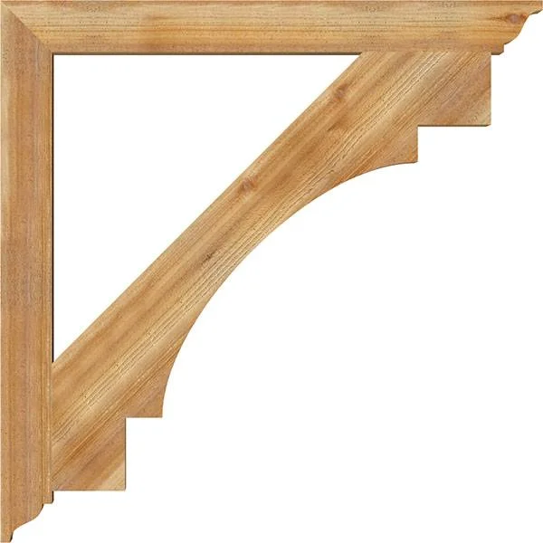 Ekena Millwork 4x22W x 42x22D x 42x22H Merced Traditional Rough Sawn BRACKET, Western Red Cedar