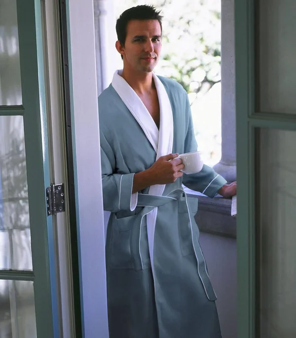 Plush Necessities Spa Robe - Luxury Microfiber Terry - Men's Best Hotel Bathrobe - Blue, 3XL