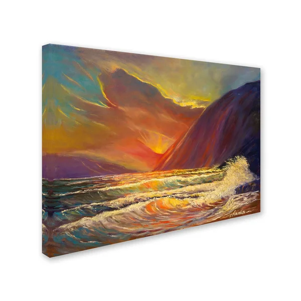 Trademark Fine Art Hawaiian Coastal Sunset Canvas Art by Manor Shadian, Size: 24 x 32