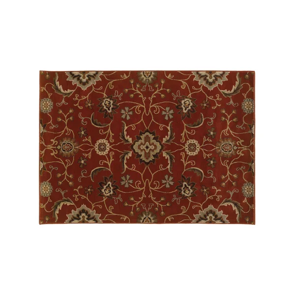 StyleHaven Cadence Floral Rug - Red, 6.5X9.5 ft