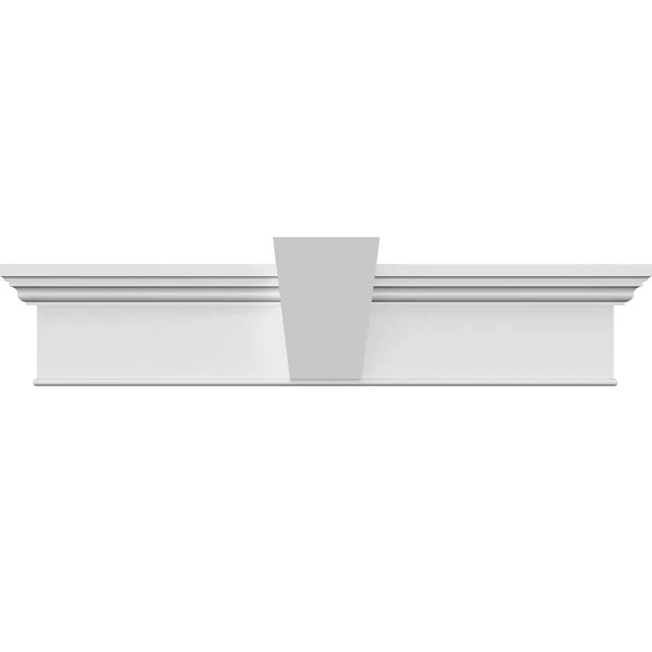 155 inch Bottom Width x 159 inch Top Width x 7 1/4 inchh x 1 inchp - Craftsman Crosshead with Bottom Trim w/ Flat Keystone