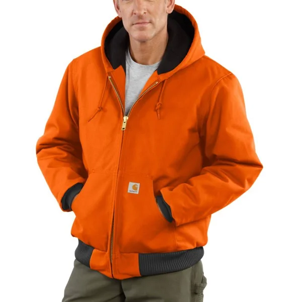 Carhartt Men's Quilted Flannel-Lined Duck Active Jacket - Gravel