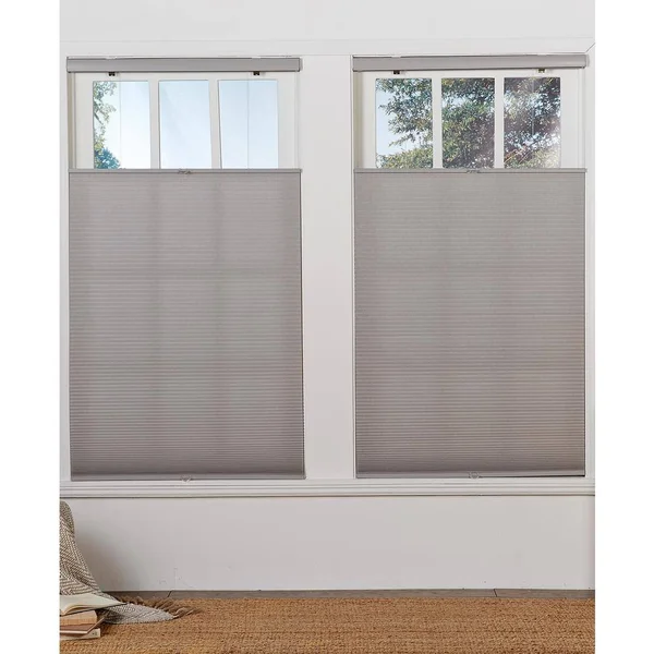 Perfect Lift Window Treatment Cut-to-Width Gray Cloud 1in. Cordless Light Filter Top Down Bottom Up Cellular Shade - 45.5in. W x