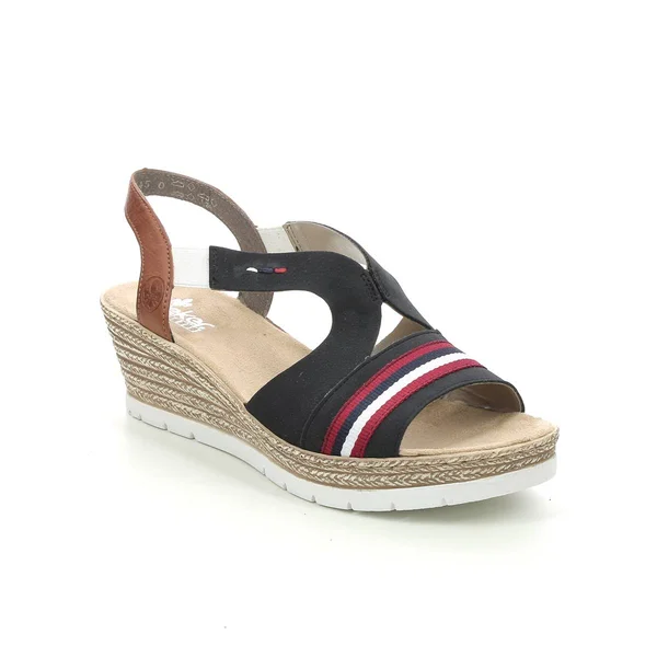 Rieker 619S6-14 Navy Womens Sandals 42 EU
