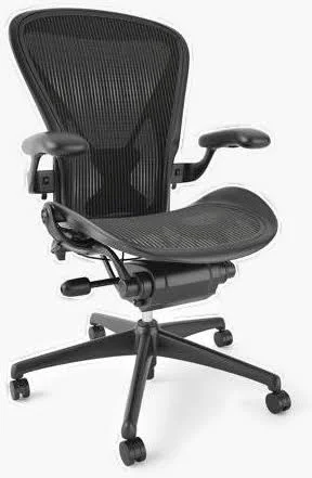 Herman Miller Aeron Ergonomic Chair w/ Posture Fit - Size B - Size: 55 lbs, Black