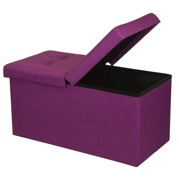 Otto & Ben 30x22 Storage Ottoman - Folding Toy Box Chest with Smart Lift Top - Upholstered Tufted Ottomans Bench Foot Rest fo