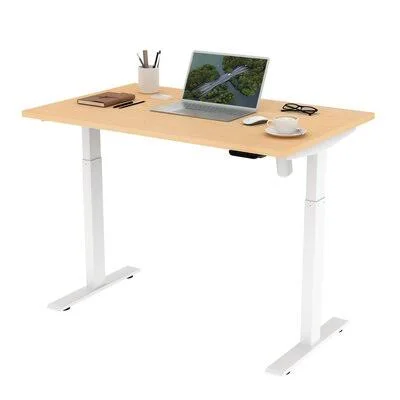 Iwamoto Height Adjustable Standing Desk Inbox Zero Color (Top/Frame): Maple, Size: 47.05x22 H x 48x22 W x 30x22 D