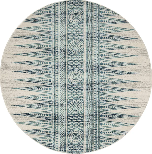 Safavieh EVK226T Evoke Ivory, Turquoise Area Rug - 4& x 6&
