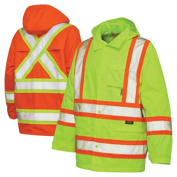 toughduck Safety Rain Jacket in Black Size X-Small Polyester - All Seasons Uniforms