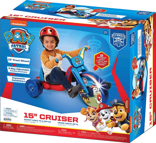 Paw Patrol Kids Tricycle 15 Fly Wheels Junior Cruiser Ride-On - 20 in x 22.5 in x 32.83 in