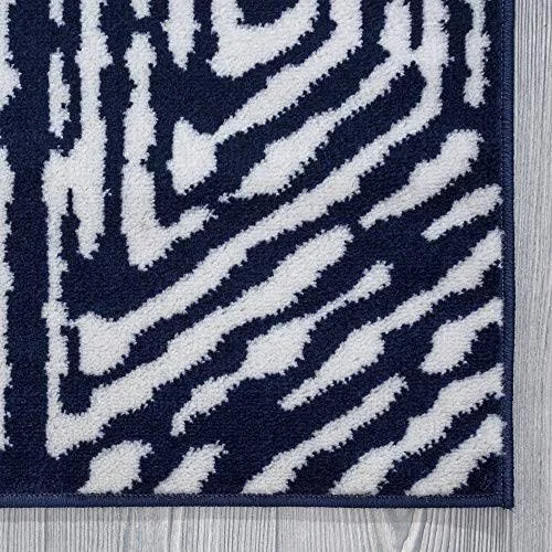 Diagona Designs Contemporary Geometric Cubes Design Modern Area Rug and Runner Rug - Size: 7&10 inch x 9&10 inch, Blue