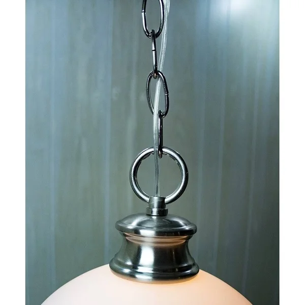 Glass Shade Swag Lamp Brushed Nickel