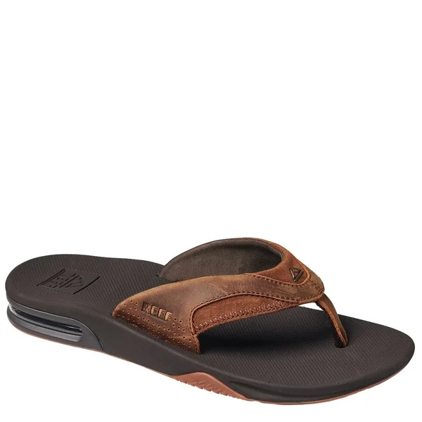 Reef Men's Leather Fanning Dark Brown, 8