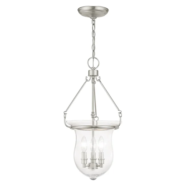 Livex Lighting 50296-91 Canterbury 3-Light Pendant, Brushed Nickel
