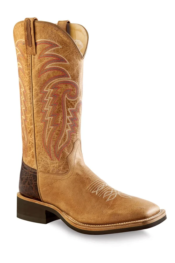 Old West Men's Tan Cowboy Boots - Square Toe