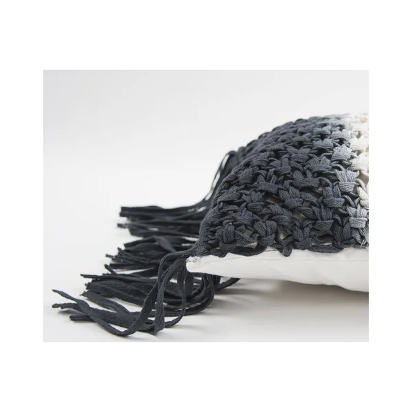 Rizzy Home Macramz Decorative Pillow Black