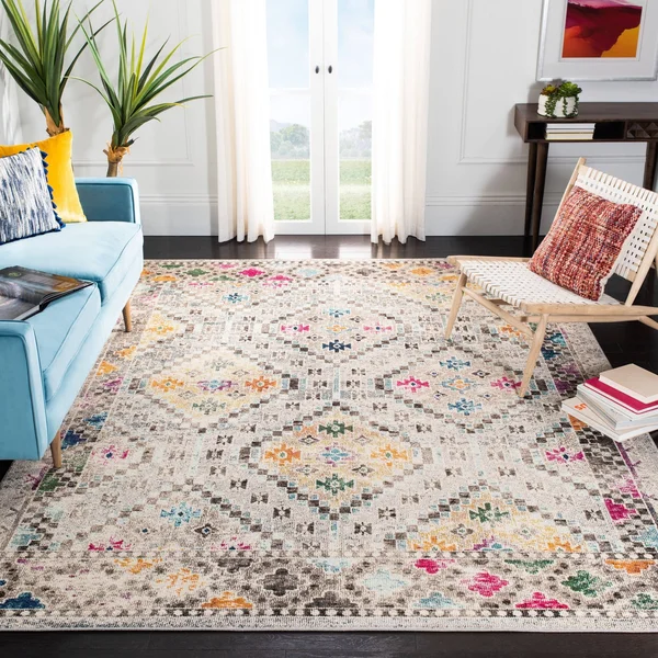 Safavieh Madison Black/Yellow 5 ft. x 5 ft. Square Area Rug